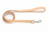 Dogtech Póráz Bőr Natúr Füles Normál Karabinerrel 20x900mm