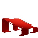 Doktorvolt Elosztószekrény állvány, piros RAL 3002, fekvő formátumú