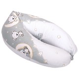 DOM-BER DOMBABY terhességi és szoptatós párna 30x120 cm SZÜRKE CSILLAGOS