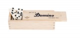 Domino készlet, kis méretű, fa dobozban (Dupla 6-os, 28 db domino, pörgethetős)