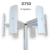 Domos Függőleges szélgenerátor D750 vertikális tengelyű 6 lapátos szélkerék áramtermelésre 24V 36V 750W