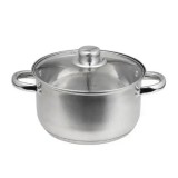 Domotti Rozsdamentes fazék 1,6 l, üveg fedővel 16 cm