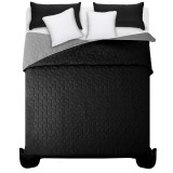 Domtextilu Fekete és szürke ágytakaró franciaágyra elegáns steppeléssel 200 x 220 cm