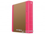 Donau Life D alakú gyűrűs karton könyv, A4, neon rózsaszín