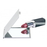 DONNA alumínium zsebtükör, ezüst - 6 x 7 x 0,5 cm