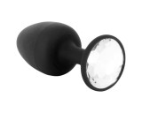 Dorcel Geisha Plug Diamond L - fehér köves anál plug (fekete)