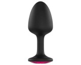 Dorcel Geisha Plug Ruby L - pink köves anál plug (fekete)