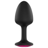 Dorcel Geisha Plug Ruby L - pink köves anál plug (fekete)
