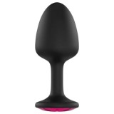 Dorcel Geisha Plug Ruby L - pink köves anál plug (fekete)