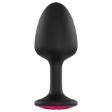 Dorcel Geisha Plug Ruby L - pink köves anál plug (fekete)