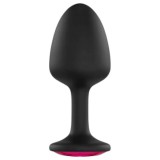 Dorcel Geisha Plug Ruby M - pink köves anál plug (fekete)