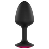 Dorcel Geisha Plug Ruby M - pink köves anál plug (fekete)