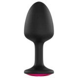 Dorcel Geisha Plug Ruby M - pink köves anál plug (fekete)