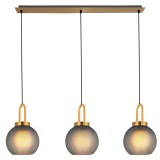 DORIA függeszték sárgaréz,füst 3x60W