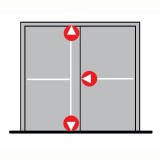 Dorma pánikzár szett (2szárnyú, A-1pontos-középen oldalra zár, P-2pontos-lent fent függőlegesen zár, menekülési, max.2270, fix gombbal)