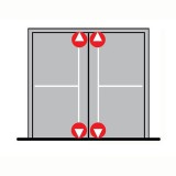 Dorma pánikzár szett (2szárnyú, A-2pontos-lent fent függőlegesen zár, P-2pontos-lent fent függőlegesen zár, menekülési, max.3400, fix gombbal)