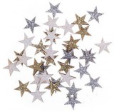 DP CRAFT Fa formák, csillagok, csillogó, 1,4cm, 36 db-os