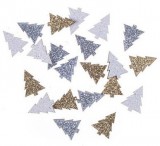 DP CRAFT Fa formák, fenyőfa, csillogó, 1,5x2cm, 21 db-os