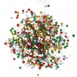 DP CRAFT Hungarocell golyók, 3-5mm, 8g, karácsonyi színek