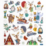 DP CRAFT Karácsonyi matrica, 15x17cm, téli sportok