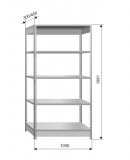 DR Economy F 2 (5 Polcos) Horganyzott Polc (450X1000)