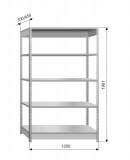 DR Economy F 4 (5 Polcos) Horganyzott Polc (450X1200)
