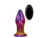 Dream Toys Glamour Glass - kúpos, rádiós, üveg anál vibrátor (színes)