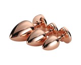Dream Toys Gleaming Love - szíves anál plug szett - rosegold (3 részes)
