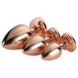 Dream Toys Gleaming Love - szíves anál plug szett - rosegold (3 részes)