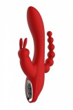 Dream Toys Red Revolution Hera - akkus, vízálló 3 ágú vibrátor (piros)