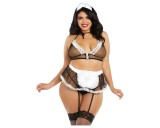 Dreamgirls Maid Plus Size Sheer Mesh - szobalány jelmez (XL-XXL)