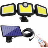 DT Extra erős 120 LED-es különálló napelemes reflektor, mozgásérzékelővel, IP65, 2400 mAh