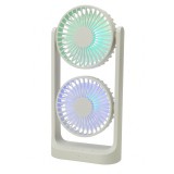Duálfejes Asztali Ventilátor – 3 fokozatú, LED világítással