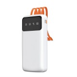 Dudao K6Pro Universal 10000mAh Power Bank külső akkumulátor USB kábel, USB Type C, Lightning fehér (K6Pro-fehér)