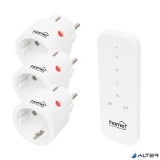 Dugalj szett, 3 aljzat, távirányítóval, 2300 W, HOME, fehér