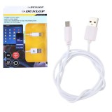 Dunlop 2A USB - Type-C adatkábel - 100cm - fehér