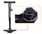 DUNLOP álló nyomásmérős kerékpár pumpa, max 12 bar, Presta- DUNLOP és Schrader