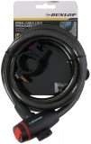 DUNLOP kerékpár kábelzár D1,2x180cm, tartóval nyeregcsőhöz, 480g, 2 kulcs