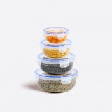 Dünya Pattintó záras Ételtartó Szett Kerek 4 db-os 30552