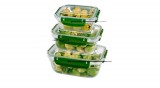 Dünya Plastik 3 részes műanyag ételtartó doboz készlet, tégla
