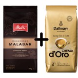 DUO PACK - Melitta Malabar (1kg) és Dallmayr Crema d'Oro (1kg) szemes kávé