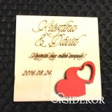 Dupla szíves 3D hűtőmágnes fából