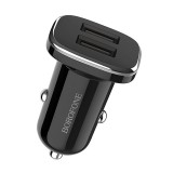 Dupla USB portos autós telefontöltő 2.4A Borofone BZ12 Lasting fekete