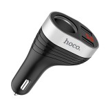 Dupla USB portos autóstöltő 2.4A Hoco Z29 Regal fekete