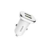 Dupla USB portos autóstöltő 2.4A YooUp C01 Lasting fehér