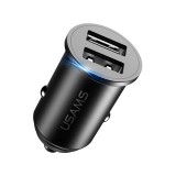 Dupla USB portos autóstöltő Usams CC055 C8 3.1A fekete