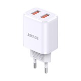Dupla USB portos hálózati töltő 3A Jokade JB025 fehér