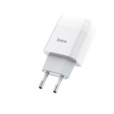Dupla USB portos hálózati töltő + Micro USB Töltőkábel 7Pin Hoco C69A Dynamic Power fehér