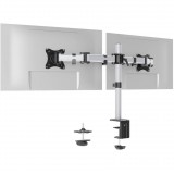 DURABLE Monitorhalterung SELECT für 2 Mon. Tischbef Silber (509523)