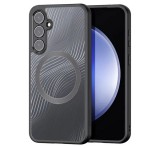 DUX DUCIS AIMO műanyag telefonvédő (közepesen ütésálló, szilikon keret, kamera védelem, MagSafe, hullám minta) FEKETE Samsung Galaxy S23 FE (SM-S711)